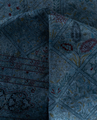 Overdyed One-of-a-Kind Wool Blue Area Rug 9' 1" x 17' 9"
