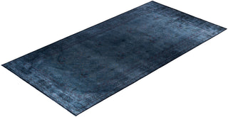 Overdyed One-of-a-Kind Wool Blue Area Rug 9' 1" x 17' 9"