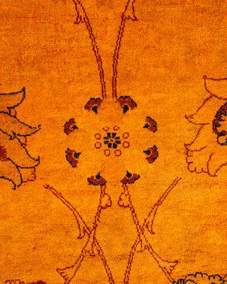 Contemporary Hand-Knotted Overdyed Orange Area Rug 4' 2" x 6' 3"