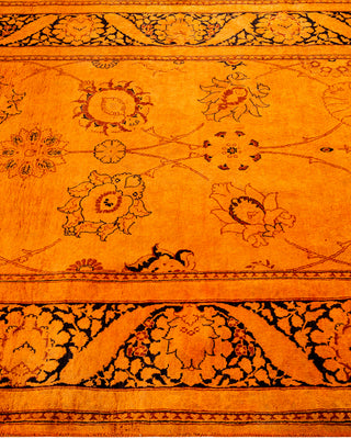 Contemporary Hand-Knotted Overdyed Orange Area Rug 4' 2" x 6' 3"