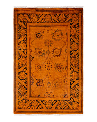 Modern Fine Vibrance Orange Area Rug 4' 2" x 6' 3"