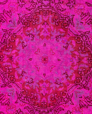 Overdyed Hand-Knotted Wool Modern-Contemporary Pink Runner 2' 8" x 8' 5"