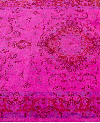 Overdyed Hand-Knotted Wool Modern-Contemporary Pink Runner 2' 8" x 8' 5"