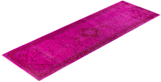 Overdyed Hand-Knotted Wool Modern-Contemporary Pink Runner 2' 8" x 8' 5"