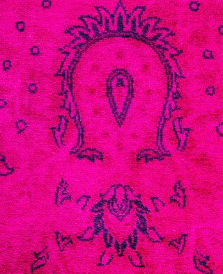 Overdyed One-of-a-Kind Wool Pink Area Rug 9' 5" x 12' 1"