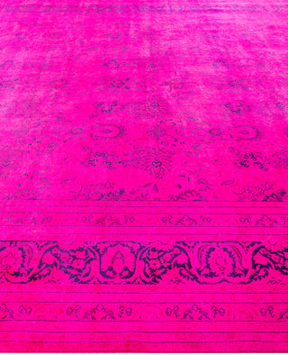 Overdyed One-of-a-Kind Wool Pink Area Rug 9' 5" x 12' 1"