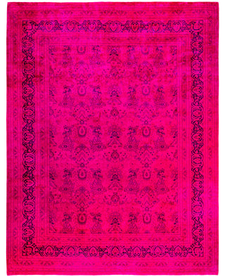 Overdyed One-of-a-Kind Wool Pink Area Rug 9' 5" x 12' 1"