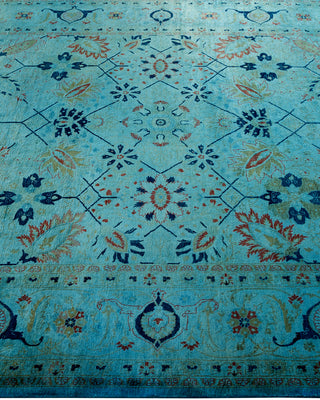 Contemporary Hand Knotted Overdyed Blue Area Rug 6' 1" x 9' 5"
