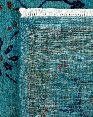 Contemporary Hand Knotted Overdyed Blue Area Rug 6' 1" x 9' 5"