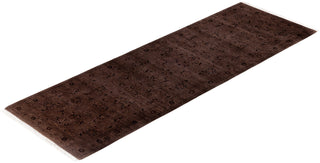 Overdyed Hand-Knotted Wool Modern-Contemporary Brown Runner 2' 7" x 7' 10"