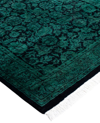 Overdyed Hand-Knotted Wool Modern-Contemporary Green Runner 2' 7" x 8' 3"