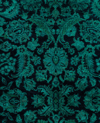 Overdyed Hand-Knotted Wool Modern-Contemporary Green Runner 2' 7" x 8' 3"