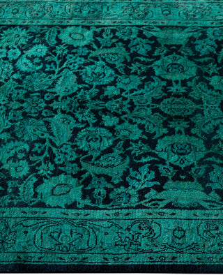 Overdyed Hand-Knotted Wool Modern-Contemporary Green Runner 2' 7" x 8' 3"