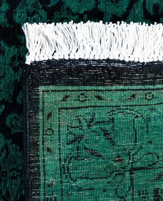 Overdyed Hand-Knotted Wool Modern-Contemporary Green Runner 2' 7" x 8' 3"