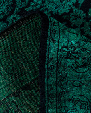 Overdyed Hand-Knotted Wool Modern-Contemporary Green Runner 2' 7" x 8' 3"