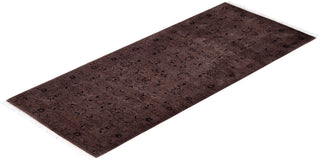 Overdyed Hand-Knotted Wool Modern-Contemporary Brown Runner 2' 7" x 6' 5"