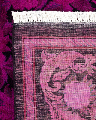 Contemporary Hand-Knotted Overdyed Pink Area Rug 6' 2" x 9' 1"