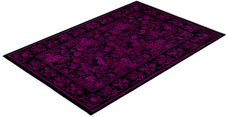 Contemporary Hand-Knotted Overdyed Pink Area Rug 6' 2" x 9' 1"