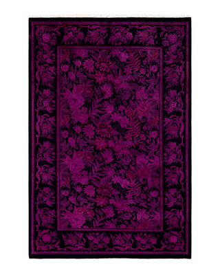 Modern Fine Vibrance Pink Area Rug 6' 2" x 9' 1"