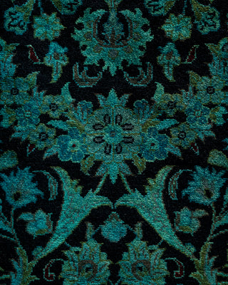 Contemporary Hand Knotted Overdyed Blue Runner 2' 7" x 10' 5"