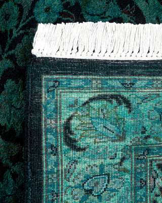 Contemporary Hand Knotted Overdyed Blue Runner 2' 7" x 10' 5"