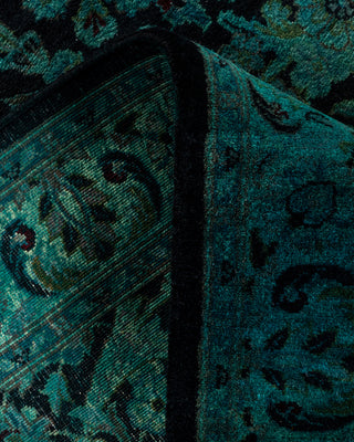 Contemporary Hand Knotted Overdyed Blue Runner 2' 7" x 10' 5"
