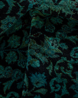 Contemporary Hand Knotted Overdyed Blue Runner 2' 7" x 10' 5"