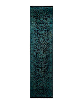 Contemporary Fine Vibrance Black Wool Area Rug 2' 7" x 10' 5"
