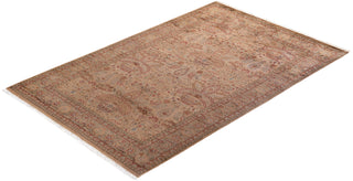 Modern Overdyed Hand Knotted Wool Beige Area Rug 4' 2" x 6' 4"