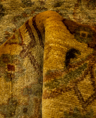 Overdyed Hand-Knotted Wool Modern-Contemporary Gold Runner 2' 0" x 8' 8"