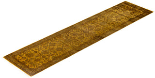 Overdyed Hand-Knotted Wool Modern-Contemporary Gold Runner 2' 0" x 8' 8"