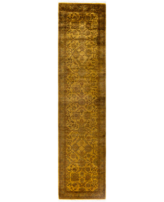 Overdyed Hand-Knotted Wool Modern-Contemporary Gold Runner 2' 0" x 8' 8"