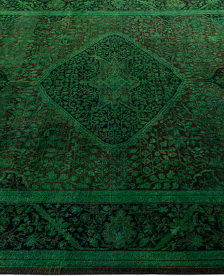 Overdyed One-of-a-Kind Wool Green Area Rug 6' 1" x 9' 0"