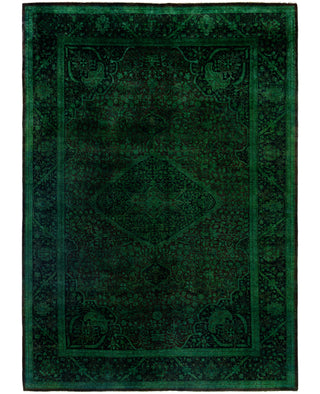 Overdyed One-of-a-Kind Wool Green Area Rug 6' 1" x 9' 0"