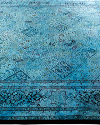 Overdyed Hand-Knotted Blue Area Rug 8' 2" x 16' 10"