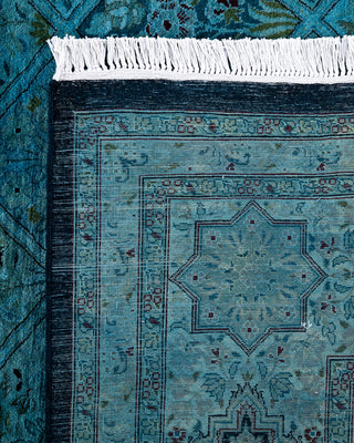 Overdyed Hand-Knotted Blue Area Rug 8' 2" x 16' 10"