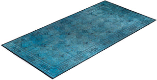 Overdyed Hand-Knotted Blue Area Rug 8' 2" x 16' 10"