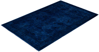 Overdyed One-of-a-Kind Wool Navy Area Rug 3' 4" x 4' 10"