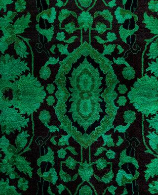 Overdyed Hand-Knotted Wool Modern-Contemporary Green Area Rug 7' 10" x 10' 5"