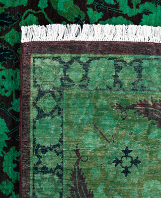 Overdyed Hand-Knotted Wool Modern-Contemporary Green Area Rug 7' 10" x 10' 5"