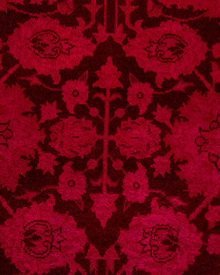 Contemporary Hand-Knotted Overdyed Pink Area Rug 6' 1" x 9' 3"