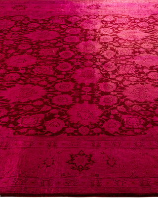 Contemporary Hand-Knotted Overdyed Pink Area Rug 6' 1" x 9' 3"