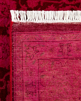 Contemporary Hand-Knotted Overdyed Pink Area Rug 6' 1" x 9' 3"