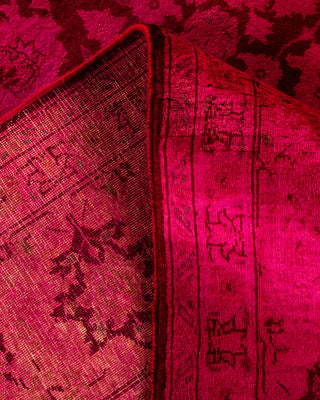 Contemporary Hand-Knotted Overdyed Pink Area Rug 6' 1" x 9' 3"