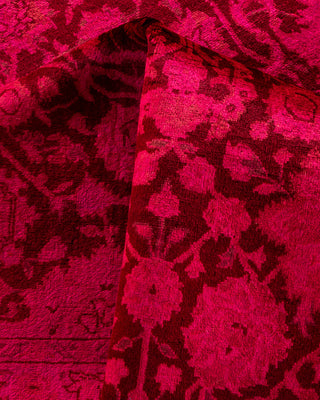 Contemporary Hand-Knotted Overdyed Pink Area Rug 6' 1" x 9' 3"