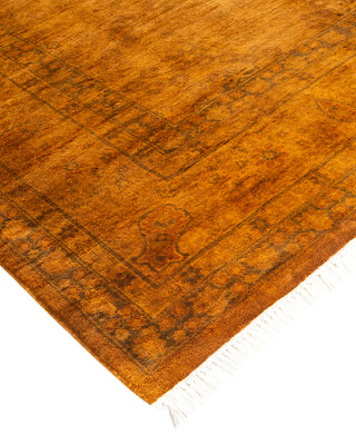Contemporary Hand-Knotted Overdyed Gold Area Rug 6' 1" x 9' 5"