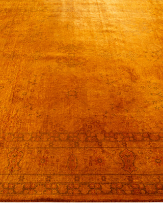 Contemporary Hand-Knotted Overdyed Gold Area Rug 6' 1" x 9' 5"