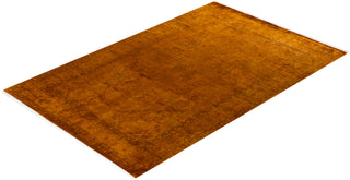 Contemporary Hand-Knotted Overdyed Gold Area Rug 6' 1" x 9' 5"