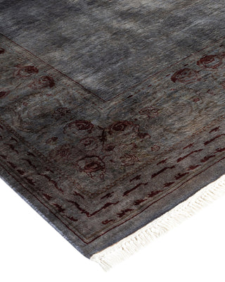Contemporary Fine Vibrance Gray Wool Area Rug - 6' 2" x 9' 3"