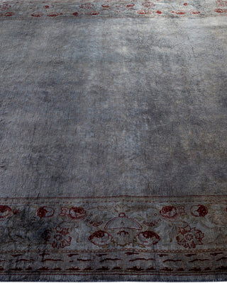 Contemporary Fine Vibrance Gray Wool Area Rug - 6' 2" x 9' 3"